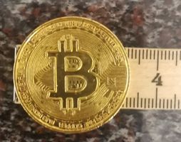 1 Bitcoin Gold Polierte Platte Falsifikat Neu und in Kapsel
