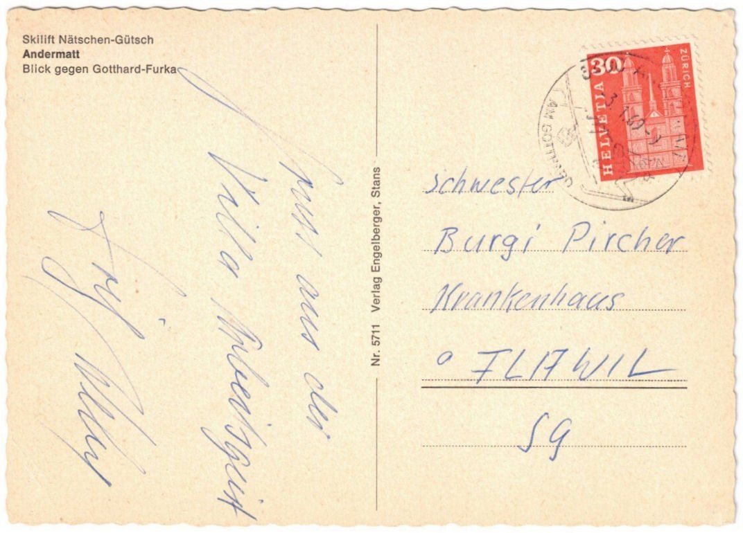 Cartoline postali: Andermatt - Skilift Nätschen – Usato da Binningen venduto da Mountainrider 1