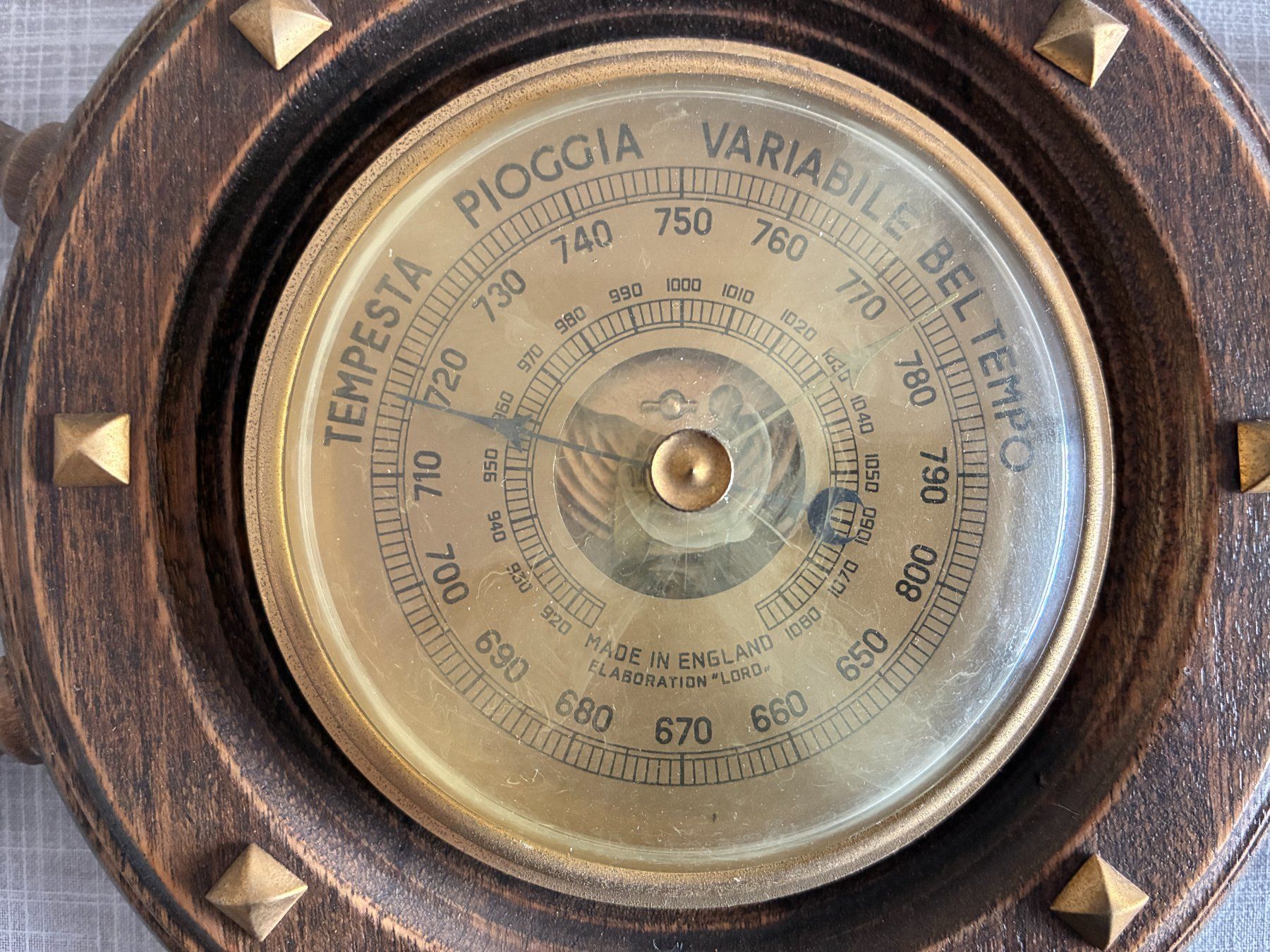 Altri elettrodomestici e apparecchi d’epoca: Schiffsrad-Barometer aus Holz, Ø 30cm – Difettoso da Biberist venduto da longimanus3 2