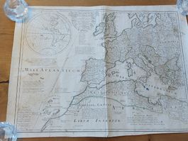Antike Weltkarte THEATRUM HISTORICUM 1780,Guillelmo Del'Isle