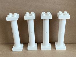 Lego Duplo 4x Säule, Säulen, Pfosten, Stütze weiss