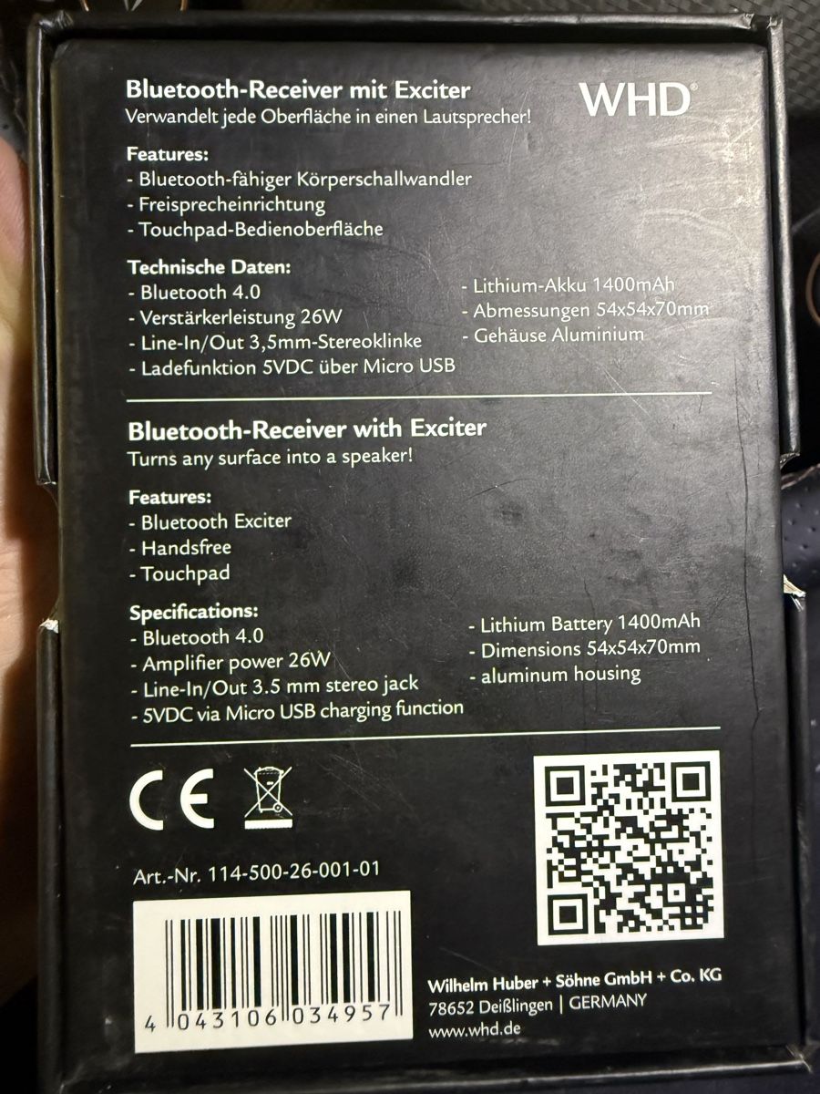 Casse acustiche: WHD Elemento Soundwaver+ Bluetooth Lautsprecher - Neu! – Nuovo (secondo la descrizione) da Zell LU venduto da Entlebuch5 3