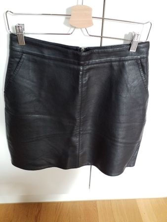 Black Faux Leather Mini Skirt