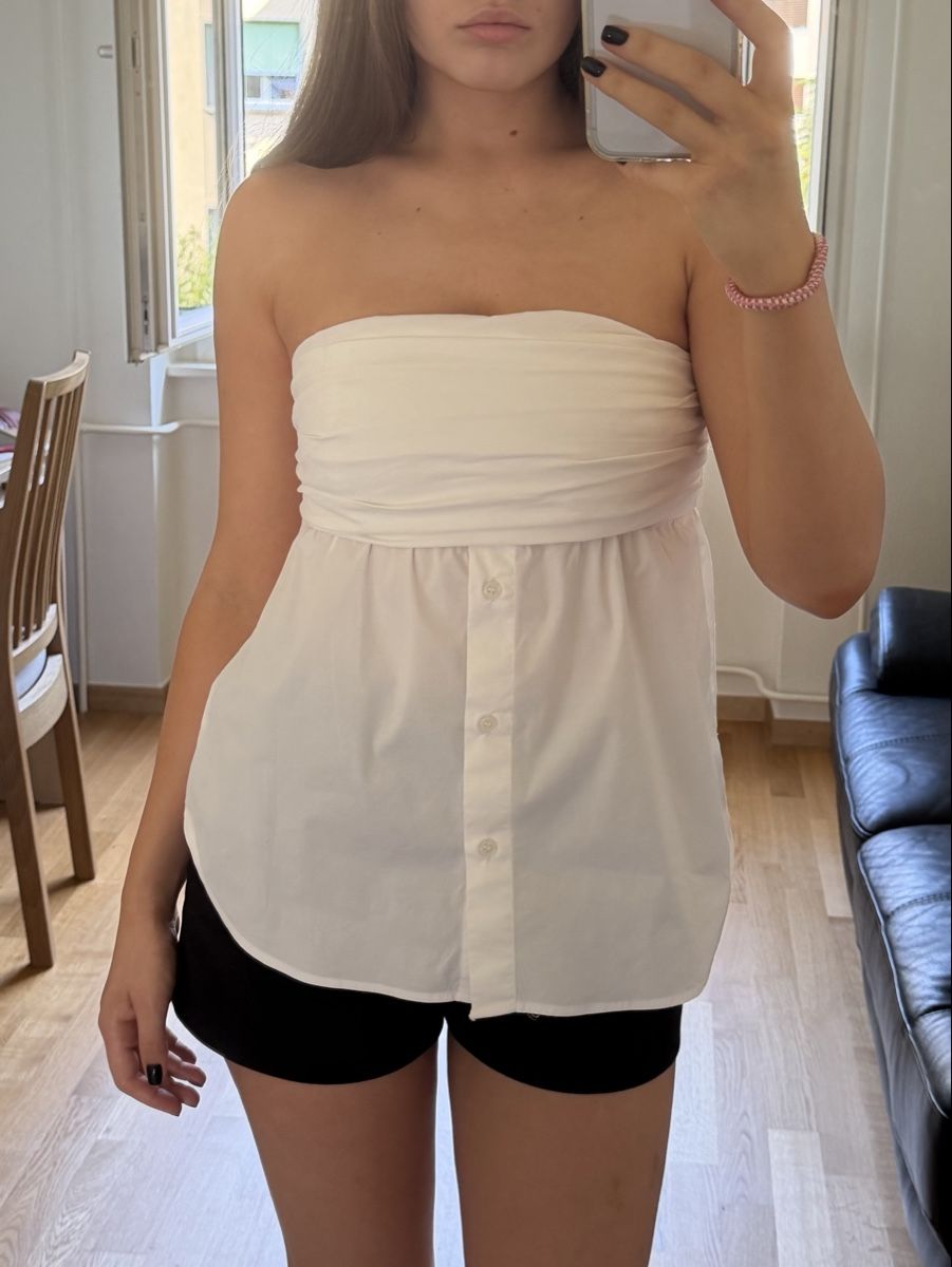 Zara Top: WHITE STRAPLESS ZARA TOP – Usato da Genève venduto da yav_9r9f 1