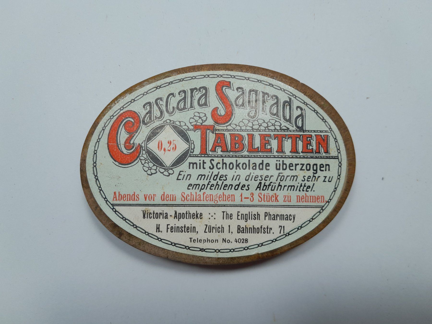 Barattoli: Vintage Kartonbox - Dose - Cascara Sagrada Tabletten – Usato da Männedorf venduto da Bel-view