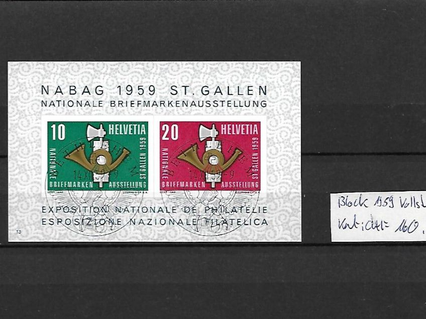 Alle Briefmarken: Block 1959 Vollstempel Kat: CHF 160.- – Gebraucht aus Basel von Ilp