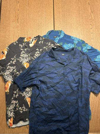 3x Uniqlo Herren-Sommerhemden / Kurzarmhemden (Set) – Gr. M/