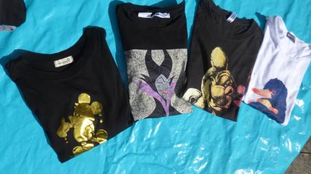 4 Tshirt mit Disney Aufdruck Gr  M