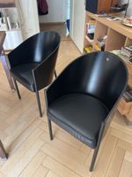 Lot de 2 chaises noires structure métal design moderne