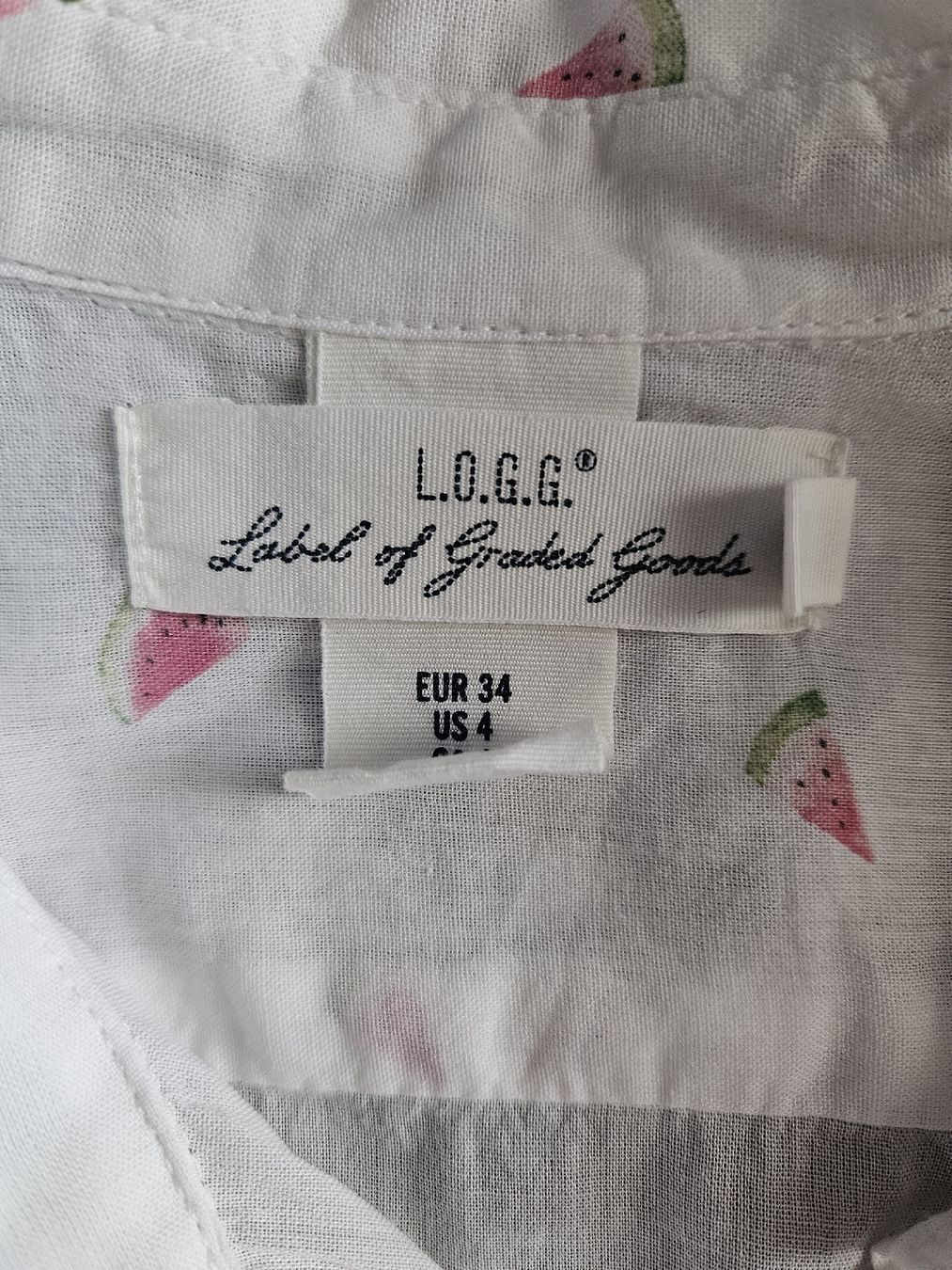H&M Camicette: Damen Bluse L.O.G.G. mit Wassermelonenmuster Grösse 34 – Nuovo (secondo la descrizione) da Anwil venduto da tamoos 4