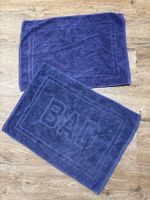 2 Badeteppiche, blau, 50 x 70 cm, 100 % Baumwolle