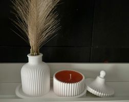 [NEU]: Dekorset aus Keramik - Vase + Duftkerze