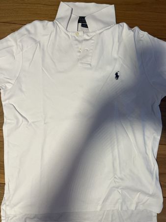 White Polo Ralph Lauren Shirt Custom Fit L Men's