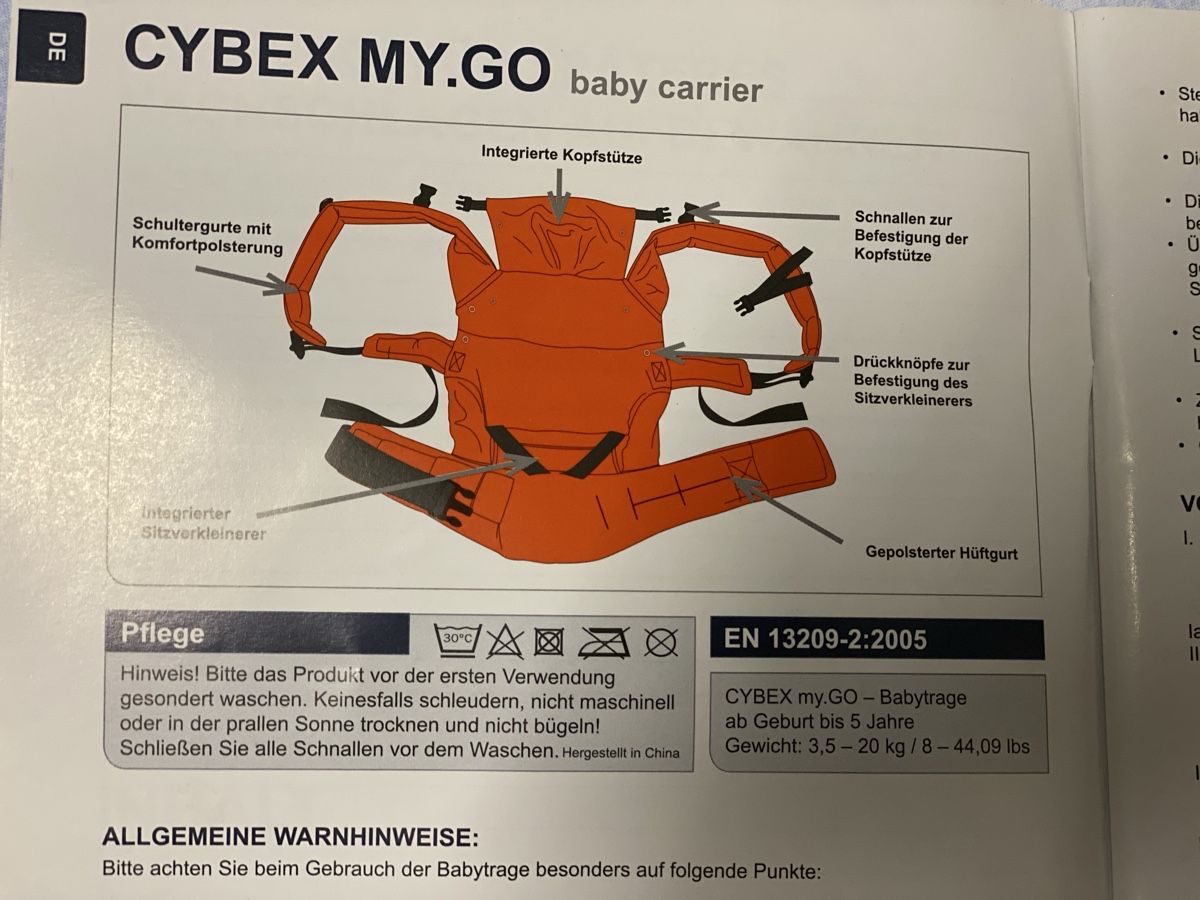 Cybex Bauch- & Rückentragen: Babytrage cybex my go – Gebraucht aus Sissach von SV-650 4
