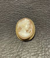 Antike Cameo Brosche/Anhänger, 750 18K  Golddoublé, Rarität!