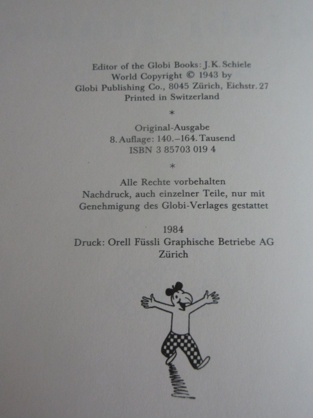 Libri: Globi Junior, 8. Auflage 1984, unbemalt – Usato da Binningen venduto da Oldfashion 1