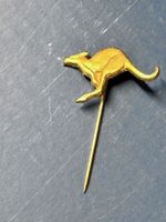 Goldfarbene Vintage Anstecknadel Känguru, selten!