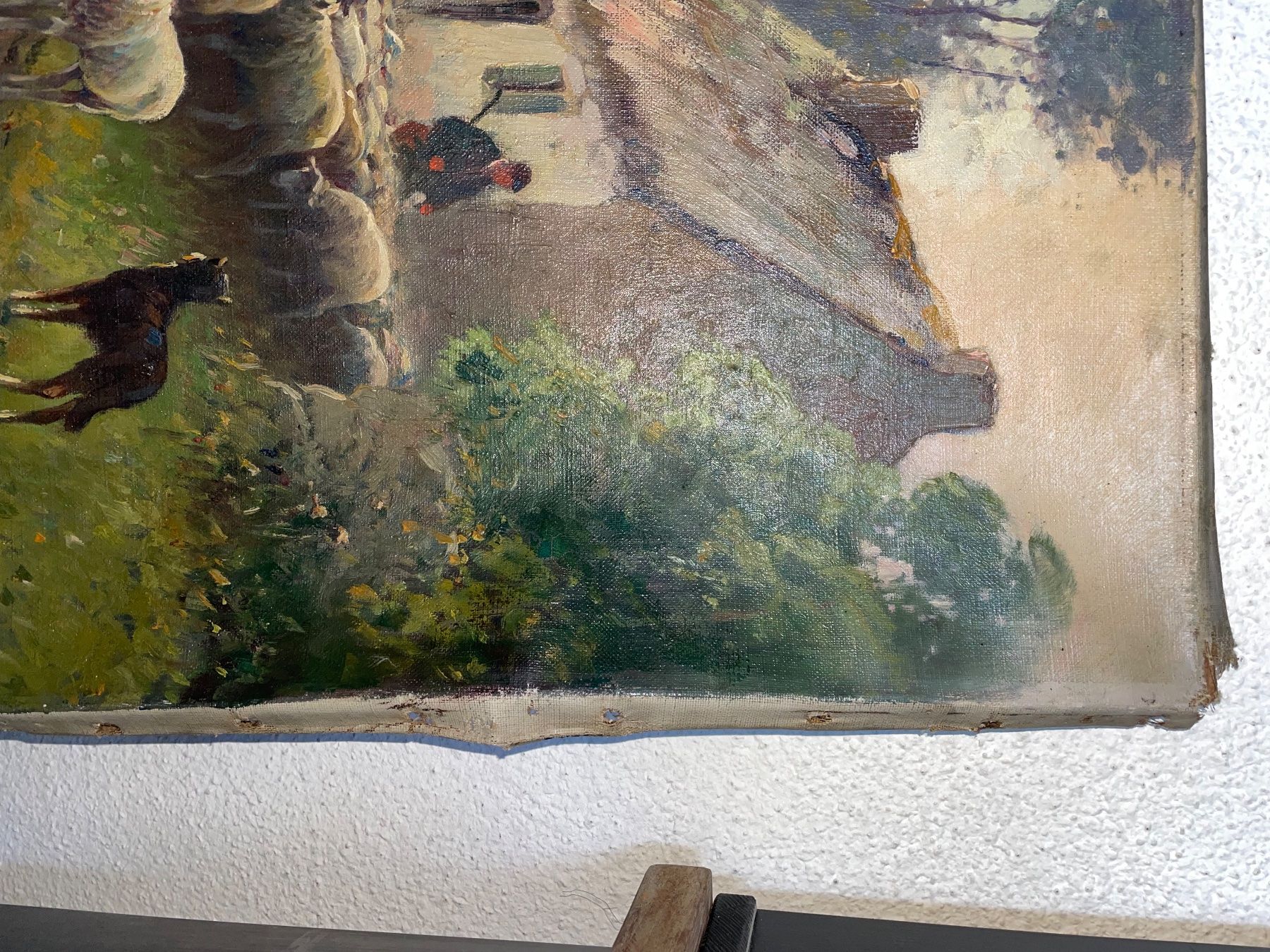Dipinti: Ölgemälde A.Derians, Landschaft mit Schafen – Usato da Cham venduto da Chramschopf 2