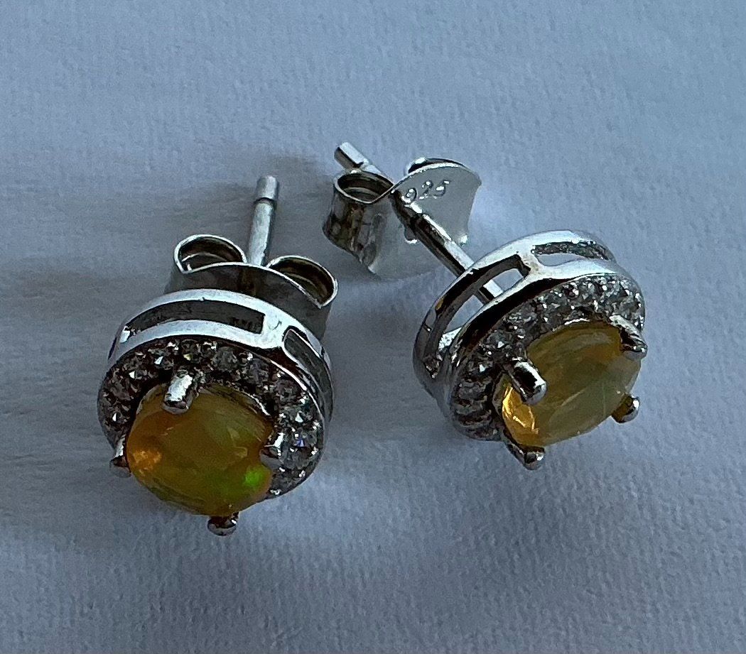 Ohrringe & -stecker: Ohrringe Silber 925 Silberohrstecker mit Edelsteinen Opalen – Neu und originalverpackt aus Berg TG von magginello 3
