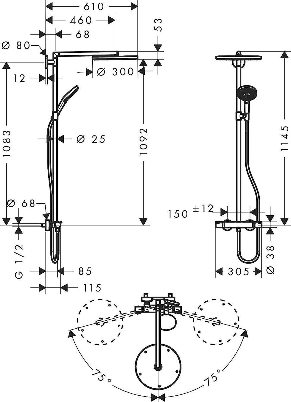 Docce: Hansgrohe Raindance Select S 300 1jet – Nuovo e nell'imballaggio originale da Bottighofen venduto da zaap 5