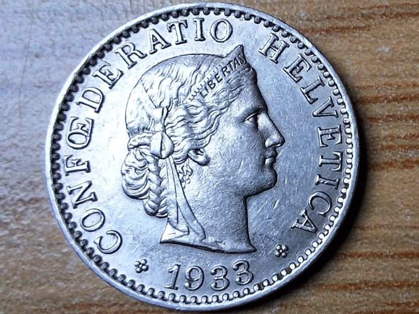 Tutti le monete: 20 Rappen 1933 - fast vorzüglich! – Usato da Münchenstein venduto da purbach1 2