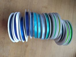 15 Stk 6mm Satinbänder Satin 25m Blautöne Set 103