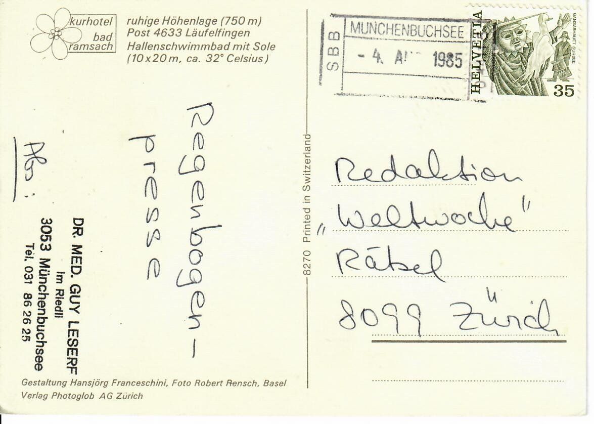 Cartoline postali: AK mit Stempel SBB Münchenbuchsee – Usato da Hochdorf venduto da Ziegel-16