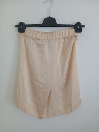 Manila Grace Silk Beige Mini Skirt