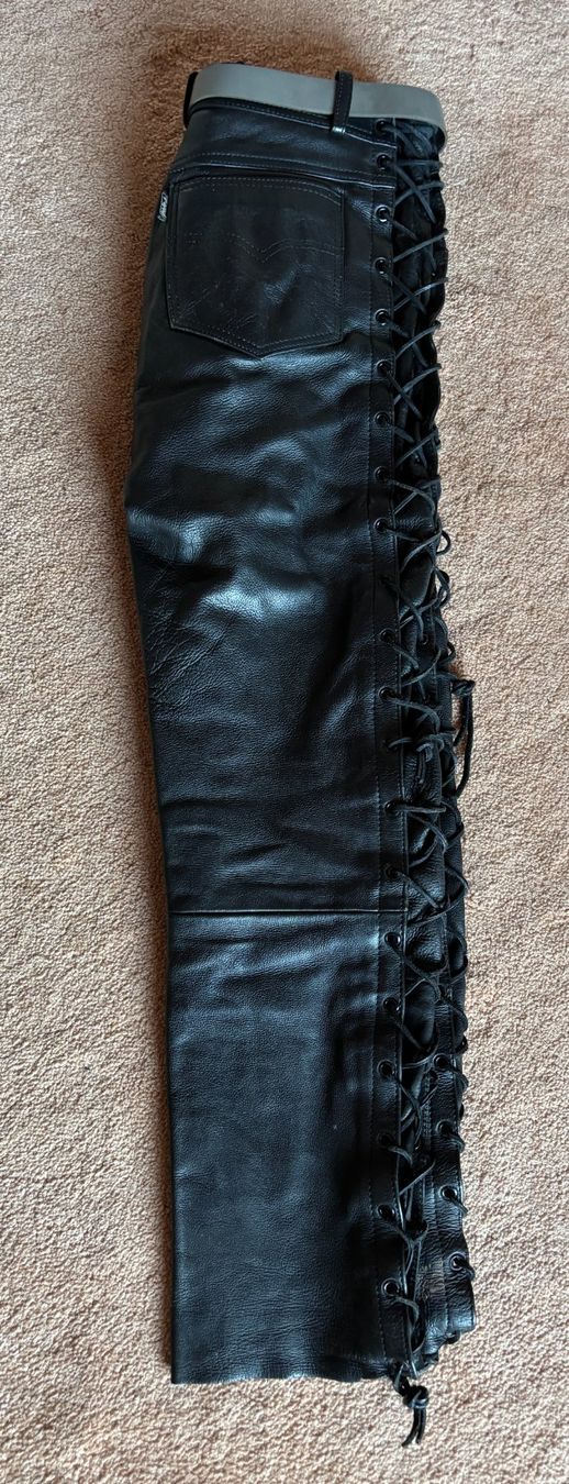 Pantaloni: Leder Schnürjeans Gr.M – Usato da Aadorf venduto da Shecar 4