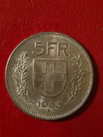 Schweizer 5 Franken Münze, Jahrgang 1933, Seltenheit!