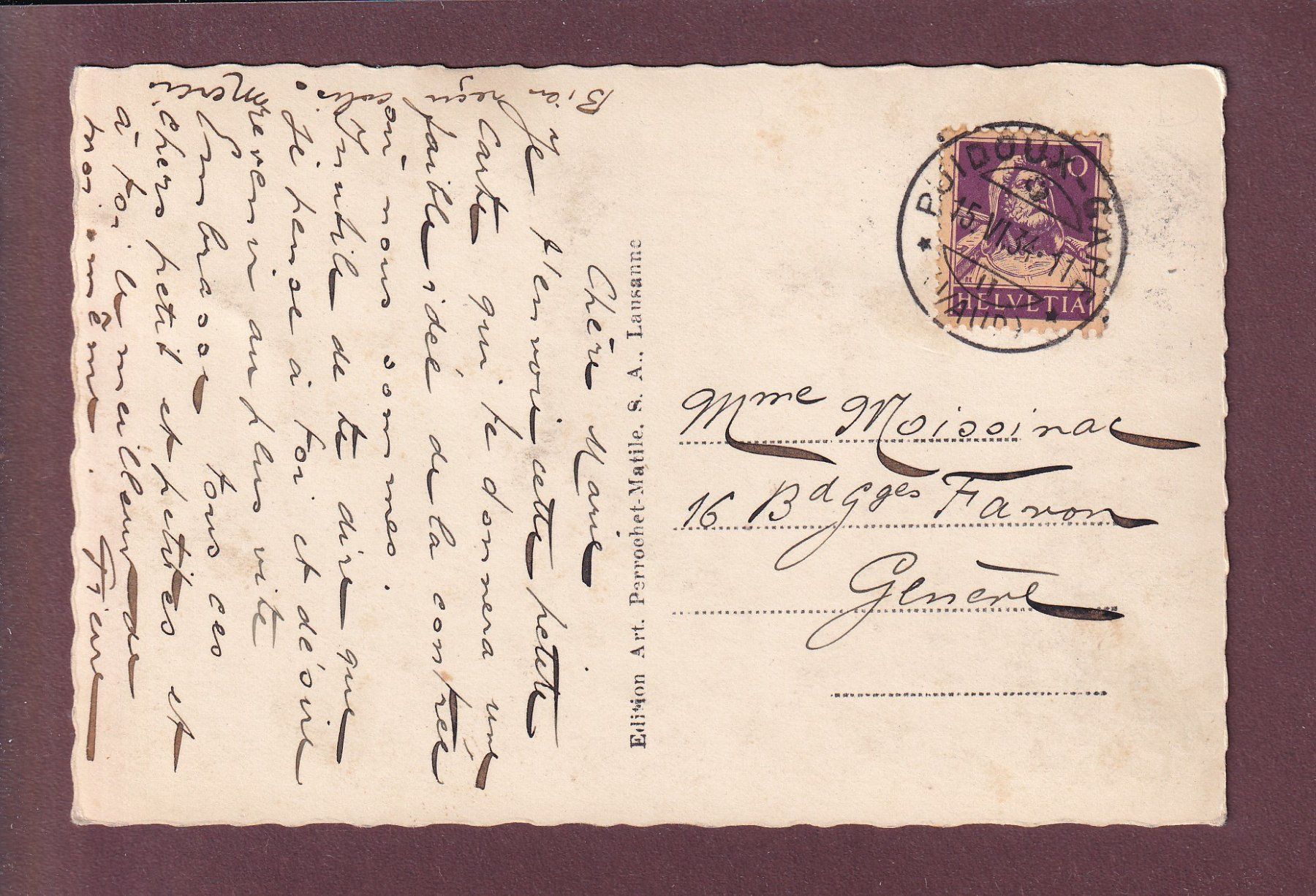 Ansichtskarten: EPESSES - 1934 – Gebraucht aus Pully von nicecards 1