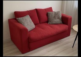Schlafsofa, 2-Sitzer, rot, in sehr gutem Zustand