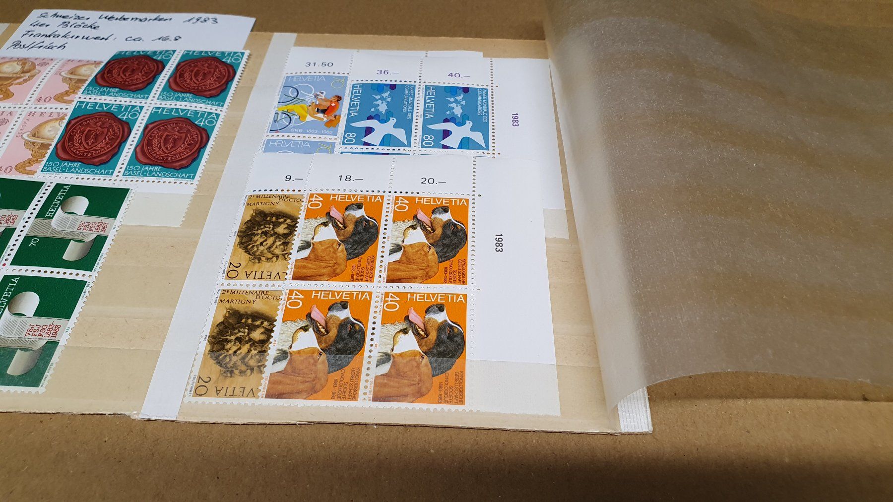 Tutti i francobolli: Schweizer Werbemarken Konvolut 1983 4er Blöcke postfrisch – Usato da Richigen venduto da Auerhahn11 2