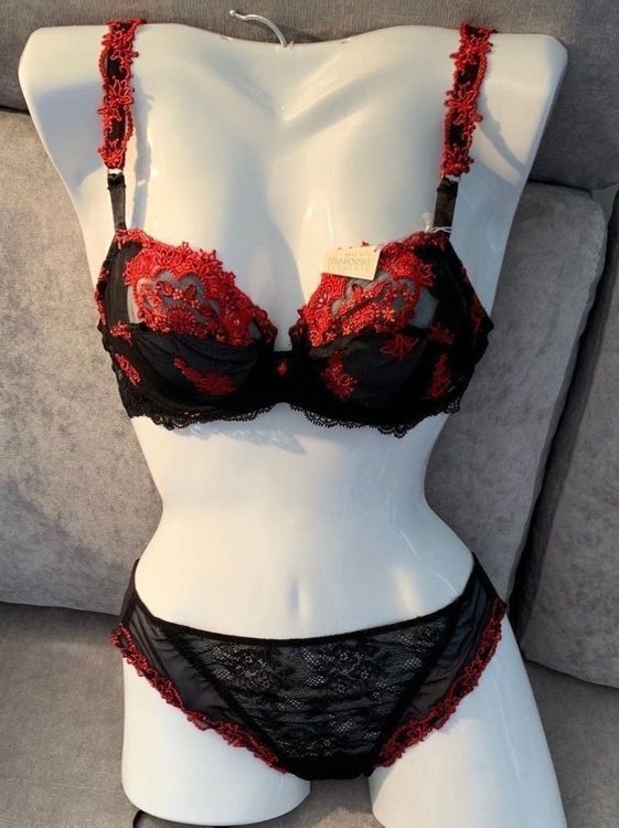 Ensemble Lingerie Lise Charmel - Soutien-gorge Push-up + String Taille 95B, Marron, Neuf