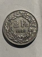 2 Franken 1946 Helvetia Muenze guter Zustand