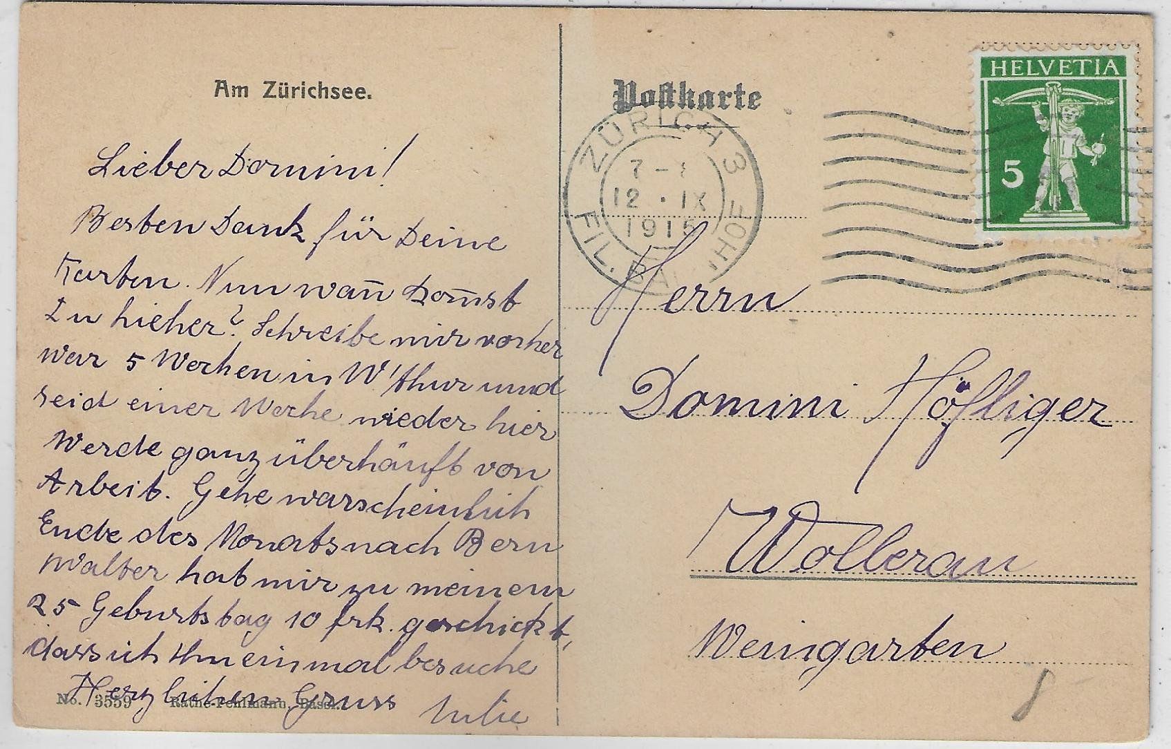Cartoline postali: Am Zürichsee - Litho – Usato da Ettingen venduto da Kartenplanet 1