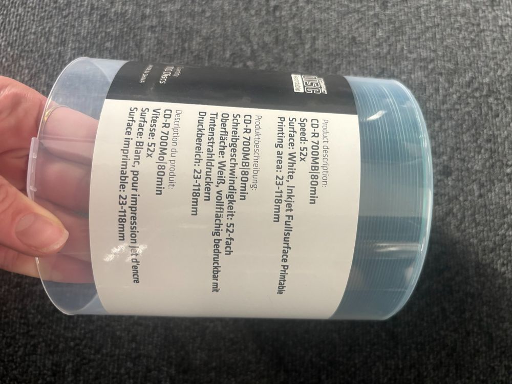 CD-R Rohlinge 700MB/80min 52x – inkjet printable – ca. 100+ (Neu und ...