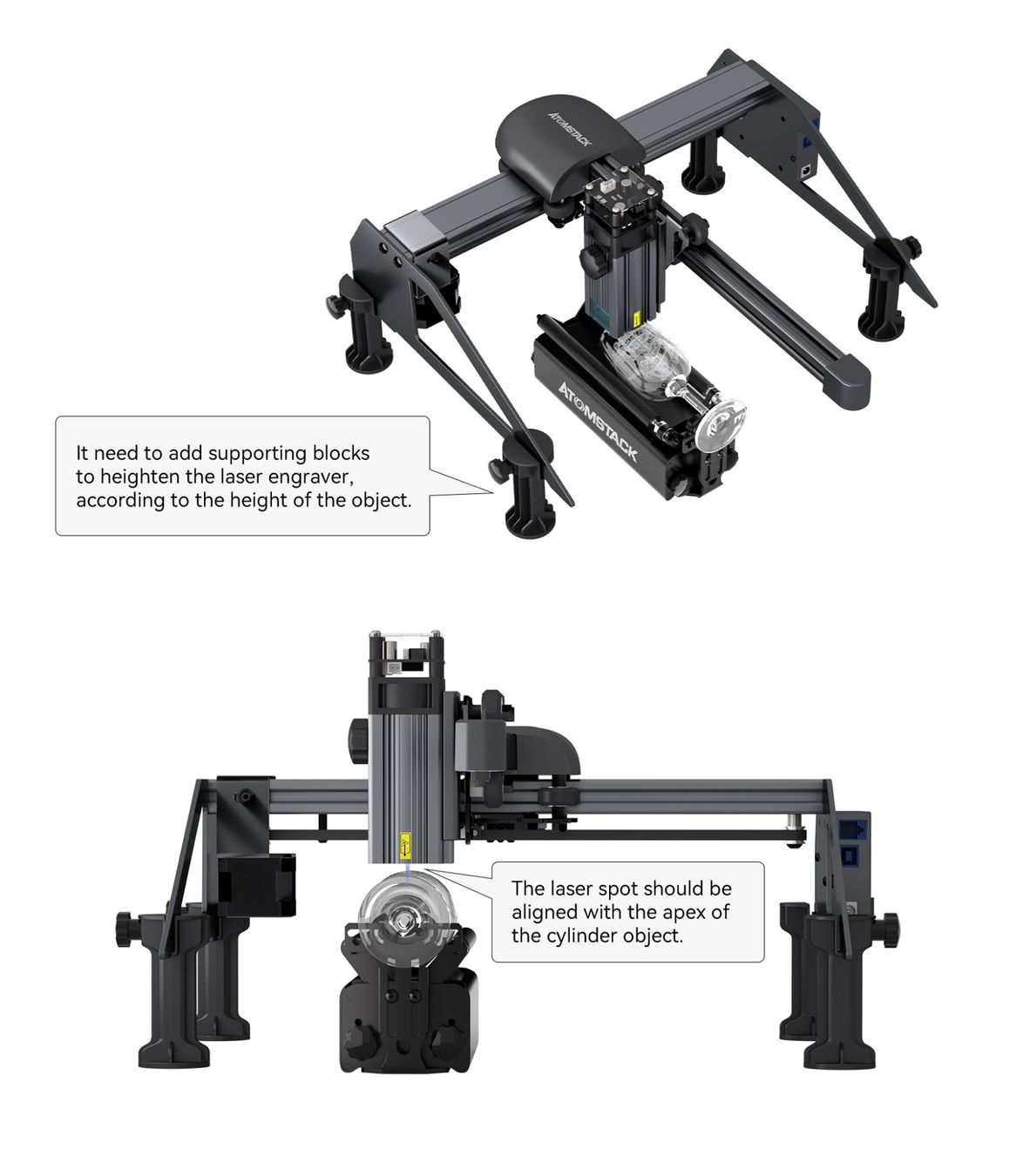 Tutte le macchine: ATOMSTACK R3 Pro Laser-Rotationswalzen-Set mit Stützsäule – Nuovo e nell'imballaggio originale da Malans GR venduto da BUYBEST-Schweiz 7