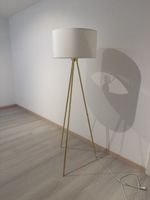 Stehlampe Gold Messing modern Tripod Design Lampeweiss 45cm