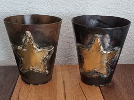 2 stk. Metall vasen