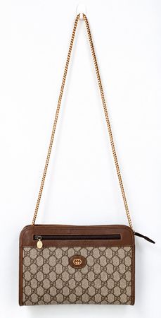 Gucci Vintage Clutch/Crossbody Tasche Leder Braun