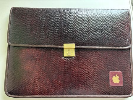 Vintage Dokumentenmappe / Schreibmappe mit Apple-Logo