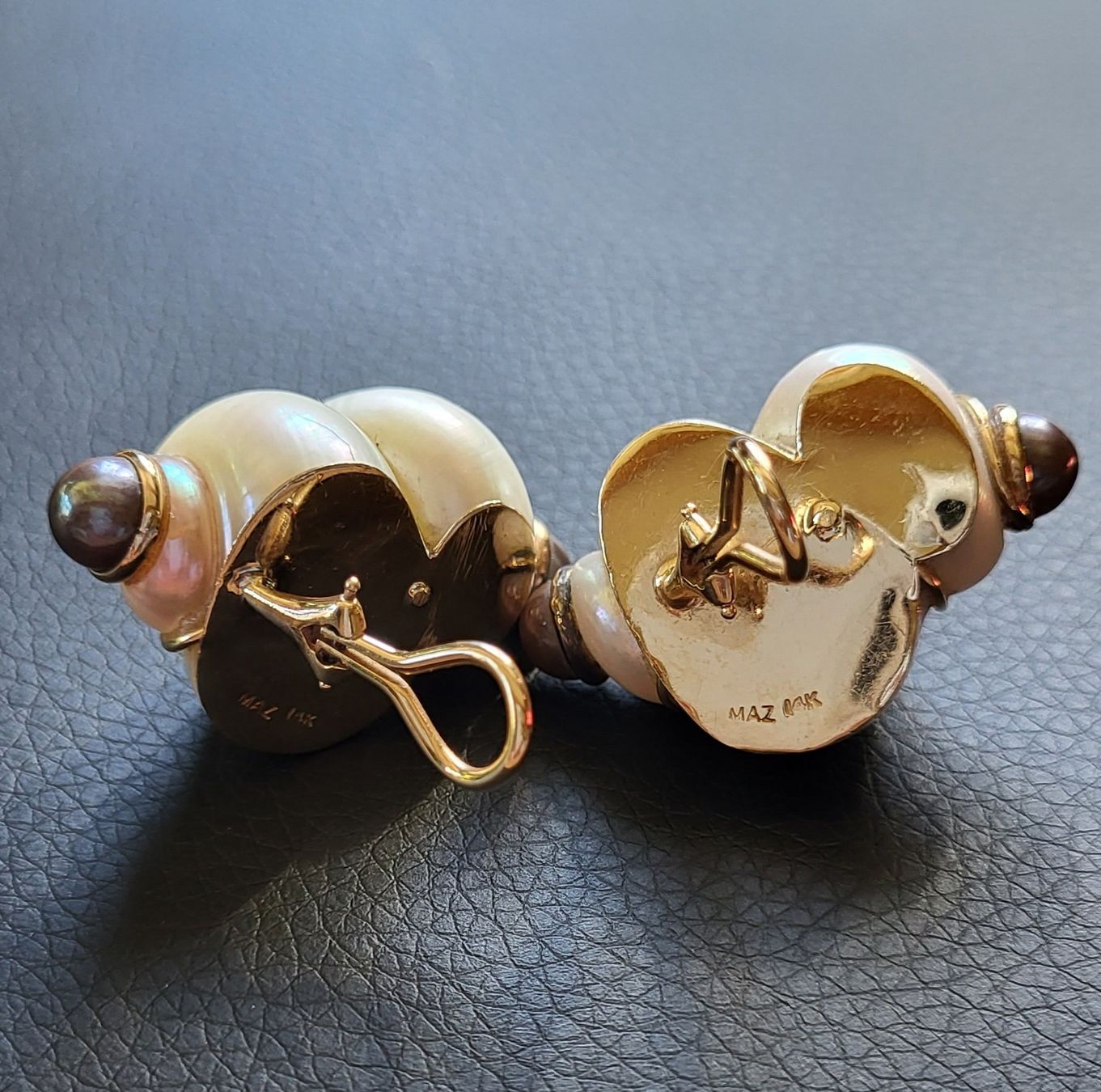 Ohrringe & -stecker: Gold 585 Massiv Perlmutt Ohrchlips Mit Perlen – Gebraucht aus Wald ZH von Dasilver 4