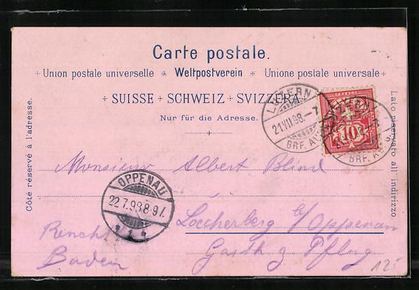 Cartoline postali: Litho Luzern, Ortsansicht mit Umgebung u – Usato da Berlin venduto da bartko-reher 1