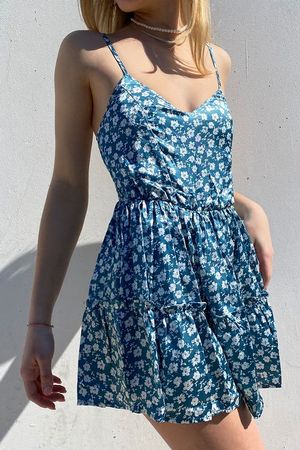 subdued blue dress