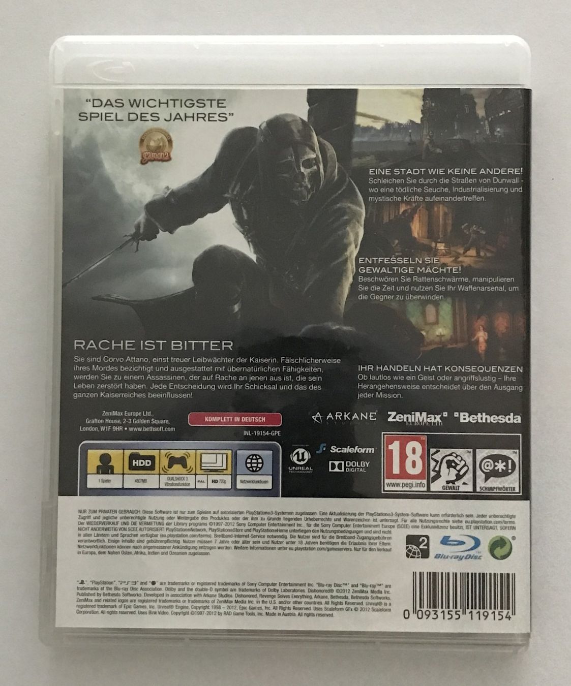 Giochi: PS3 - Dishonored – Usato da Allschwil venduto da Bullach 2