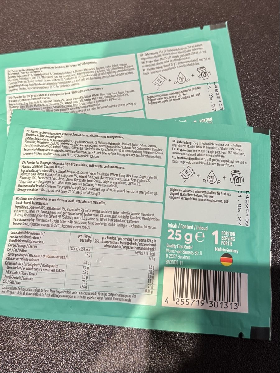 More Nutrition Cibi & Specialità: 2x More Vegan Protein, neu! – Nuovo e nell'imballaggio originale da Tuggen venduto da jess_gls06 1