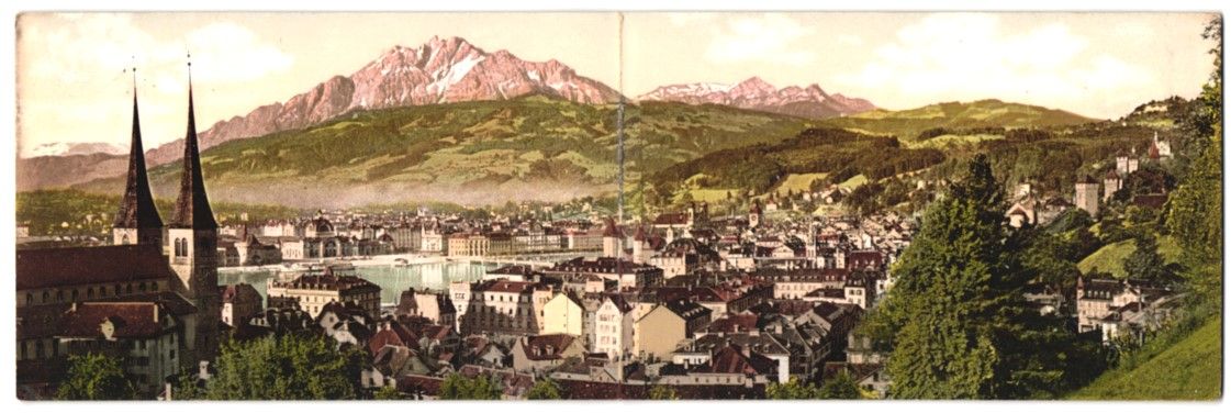 Cartes postales: Klapp-AK Luzern, Panoramablick gegen die – D'occasion à Berlin par bartko-reher