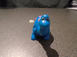 Dinosaurier aufziehbar, blau/rosa Punkte