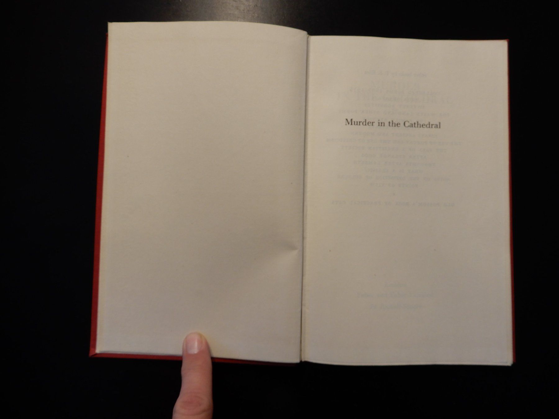Bücher: T.S. Eliot: Murder in the Cathedral 1958 – Gebraucht aus Erstfeld von Mario_boe0 1
